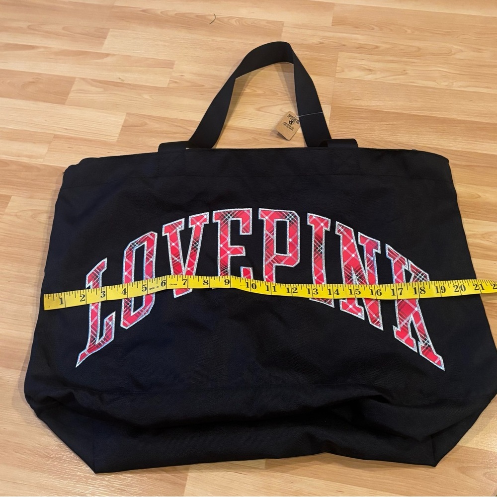 PINK Victoria's Secret‎ Black and Red Paid zippered tote - Picture 4 of 7